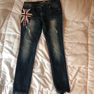 British Flag straight leg jeans